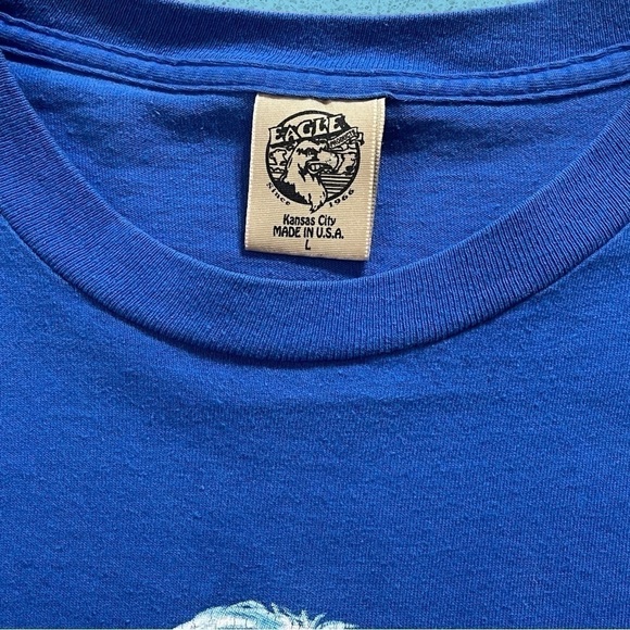 Blue single stitch Montana tourist horse nature lightning gorp vintage t shirt L - Picture 5 of 5